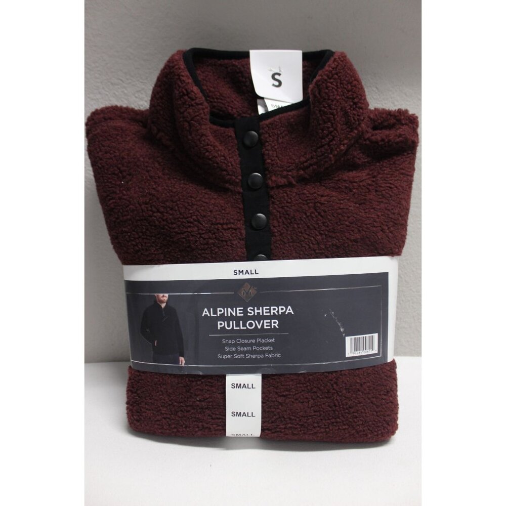 Member's Mark men's wine snap‎ close alpine sherpa pullover jacket S
